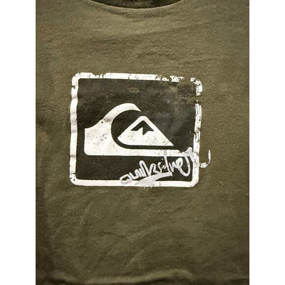 Vintage 90s Quiksilver Kids T-Shirt – XL – Army Green – Used - Picture 3 of 8